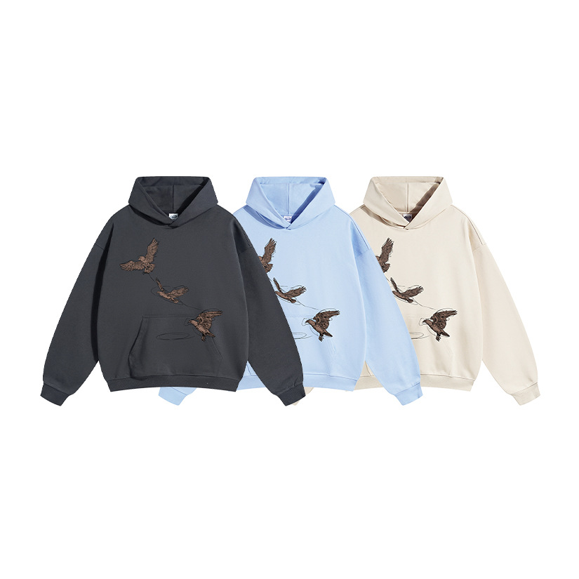 2024 New Product 430g White Ink Digital Direct Spray Printed Men's Trendy Brand Loose Hoodie for Couples_voghion.com