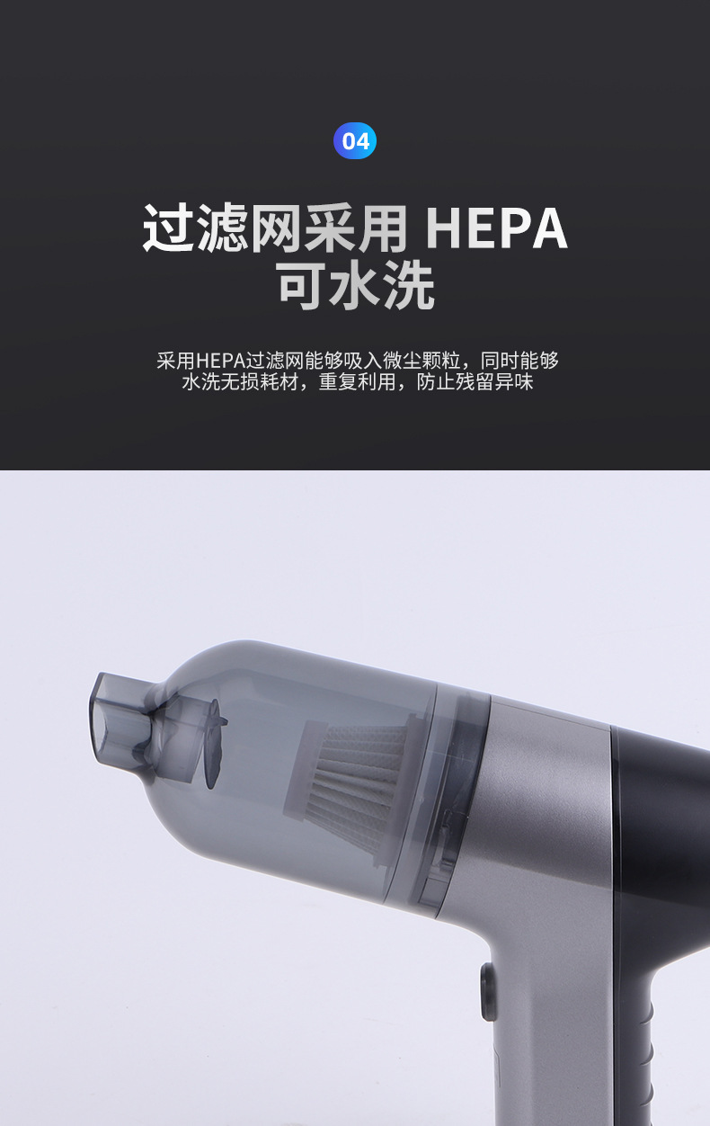 Cross-border car vacuum cleaner wireless handheld charging portable dust collector car home dual-use large suction cleaning dust blower