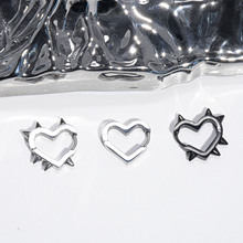 跨境爆款工厂 不锈钢爱心几何耳环 通勤轻奢时尚百搭耳扣厂家批发