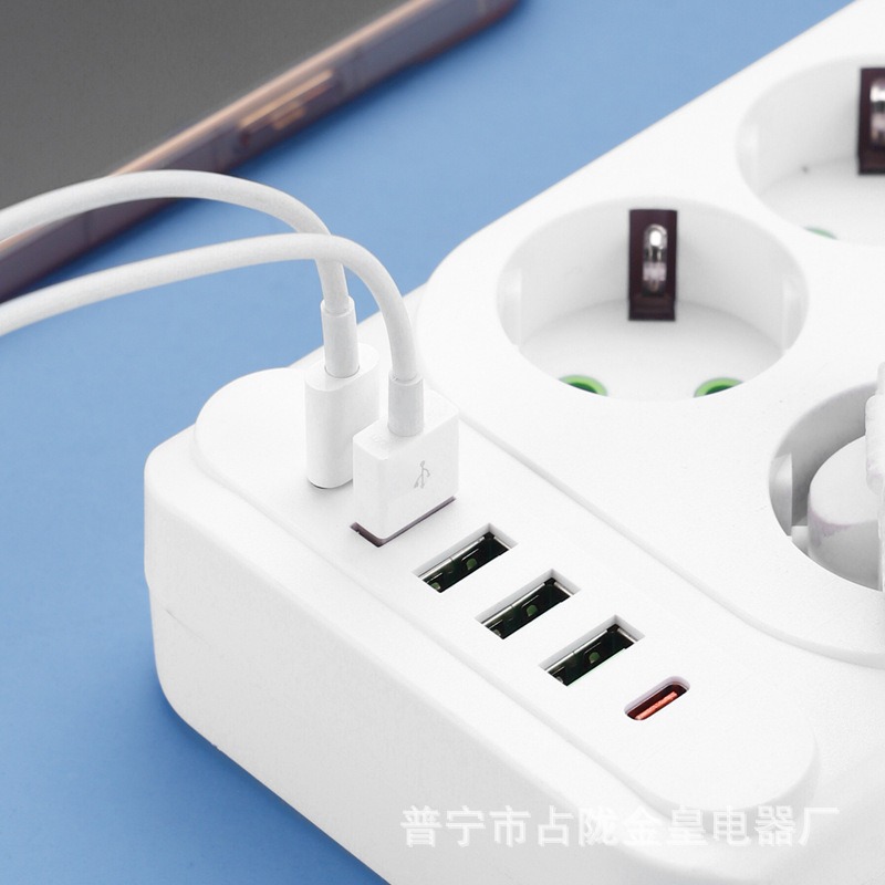 Exportación de comercio exterior USB-C estándar europeo estándar europeo enchufe de línea de conector de doble redondo