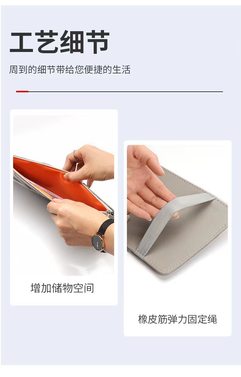 Car Sun Visor Multifunctional Storage Holder Car Interior Certificate Holder Storage Case Card Holder Glasses Holder Storage Bag