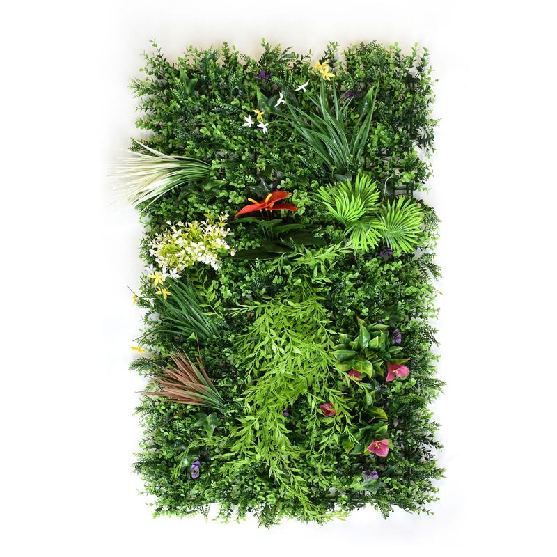 跨境热卖仿真植物墙造景装饰假花墙尤加利米兰装饰植物塑料背景墙|undefined