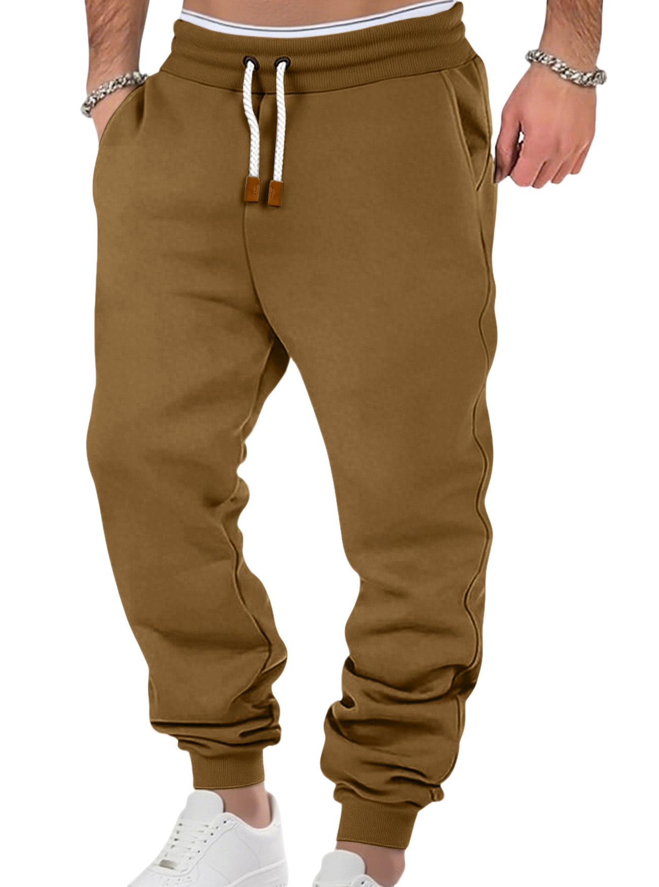 Monochrome Man- Clothing Men's Spring Autumn Solid Color Trendy Sports Casual Sweatpants European And American Loose_viptrois.com