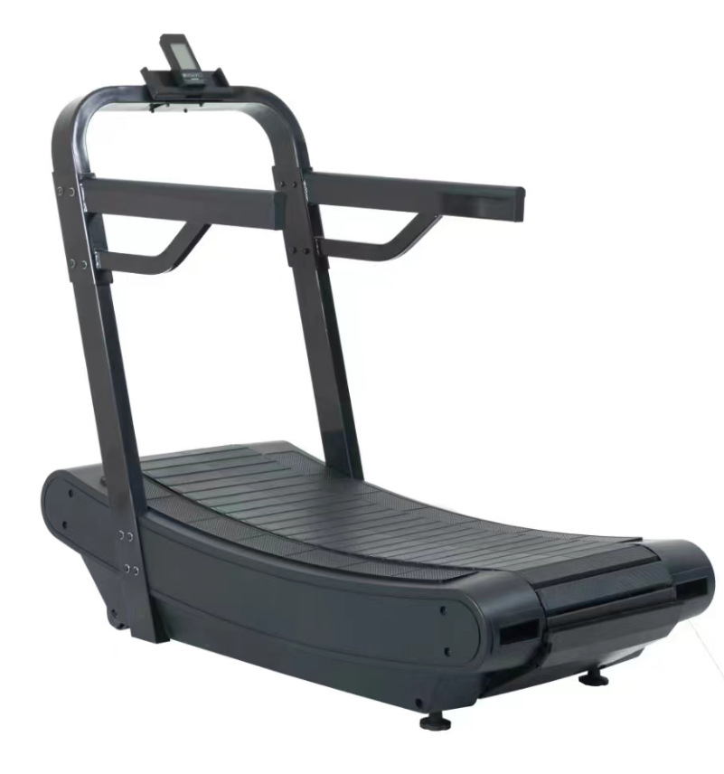 Caminadora curva comercial para gimnasio, equipo de ejercicio mecánico sin motor tipo pista para interiores, silencioso y aeróbico.