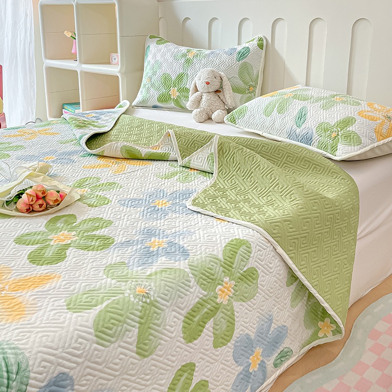 2024 nuevo producto de impresión de algodón cubierta de cama de algodón ins ventana doble cubierta de cama lavable a máquina multipieza conjunto exclusivo transfronterizo