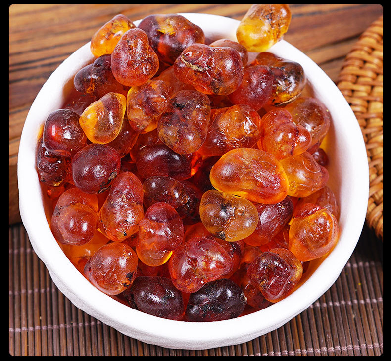 Peach Gum (Prunus persica Resin) — Machine-Polished Large Granules, 500g Bulk Food Herb preparation