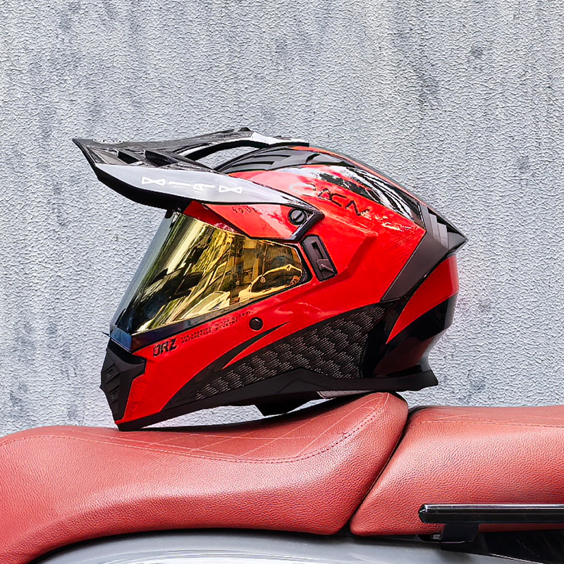 Cascos de Motocicleta Transfronterizos, Cascos de Carretera, Cascos de Una Sola Lente para Hombres y Mujeres, Cascos Integrales de Rally para Carretera y Todoterreno, Cascos para Viajes de Larga Distancia en Motocicleta