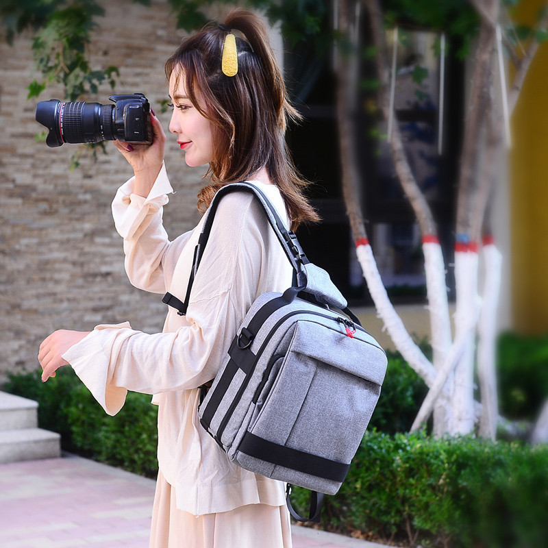 Single/Double Shoulder Photography Backpack Outdoor Travel DSLR Camera Bag