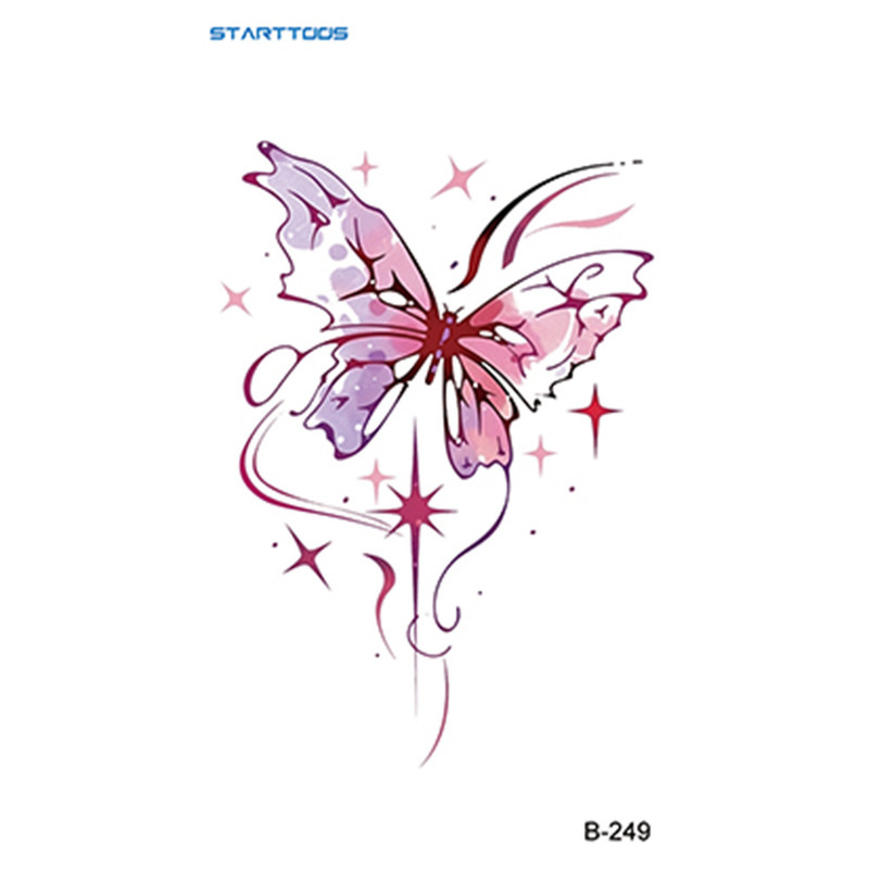 STARTTOOS彩色蝴蝶纹身贴多巴胺少女ins简约可爱可洗一次性纹身贴|undefined