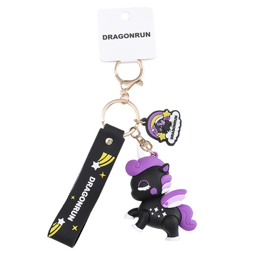 Unicorn Pendant Keychain for Women, Cute and Exquisite Schoolbag Figurine, Decorative Car Keychain, Internet Celebrity Cartoon Ornament
