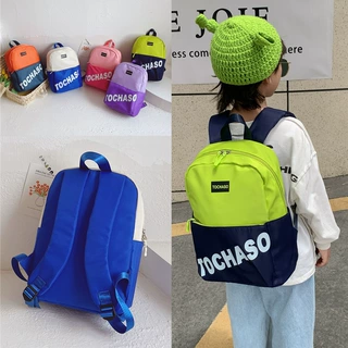 ins新款幼儿园书包撞色英文字母女童男童小学生儿童双肩背包批发