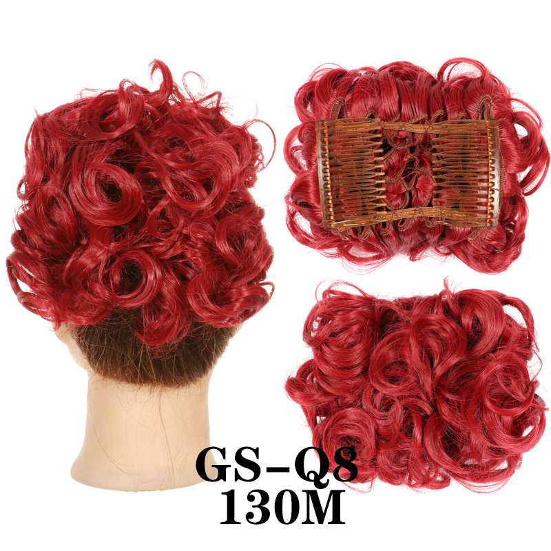 Transfronterizos europeos y estadounidenses rizos brotes de cabello al por mayor mujeres rizos ondas chinas retro flores brotes de caballo cabello de pino peluca