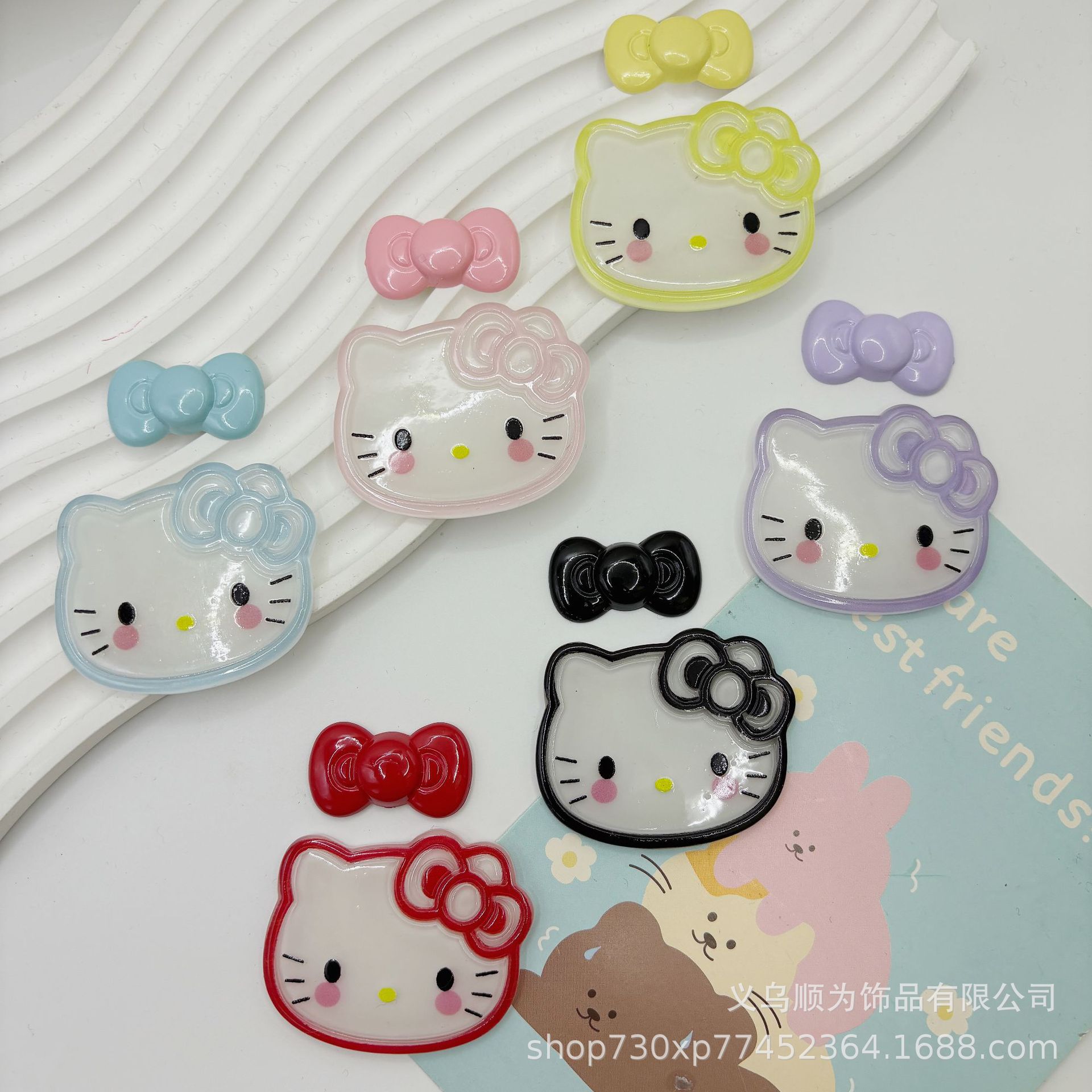 Large Clear Jelly Kt Cat Head DIY Mobile Phone Case Accessories Keychain Pendant Shoe Buckle Hairpin Handmade Material