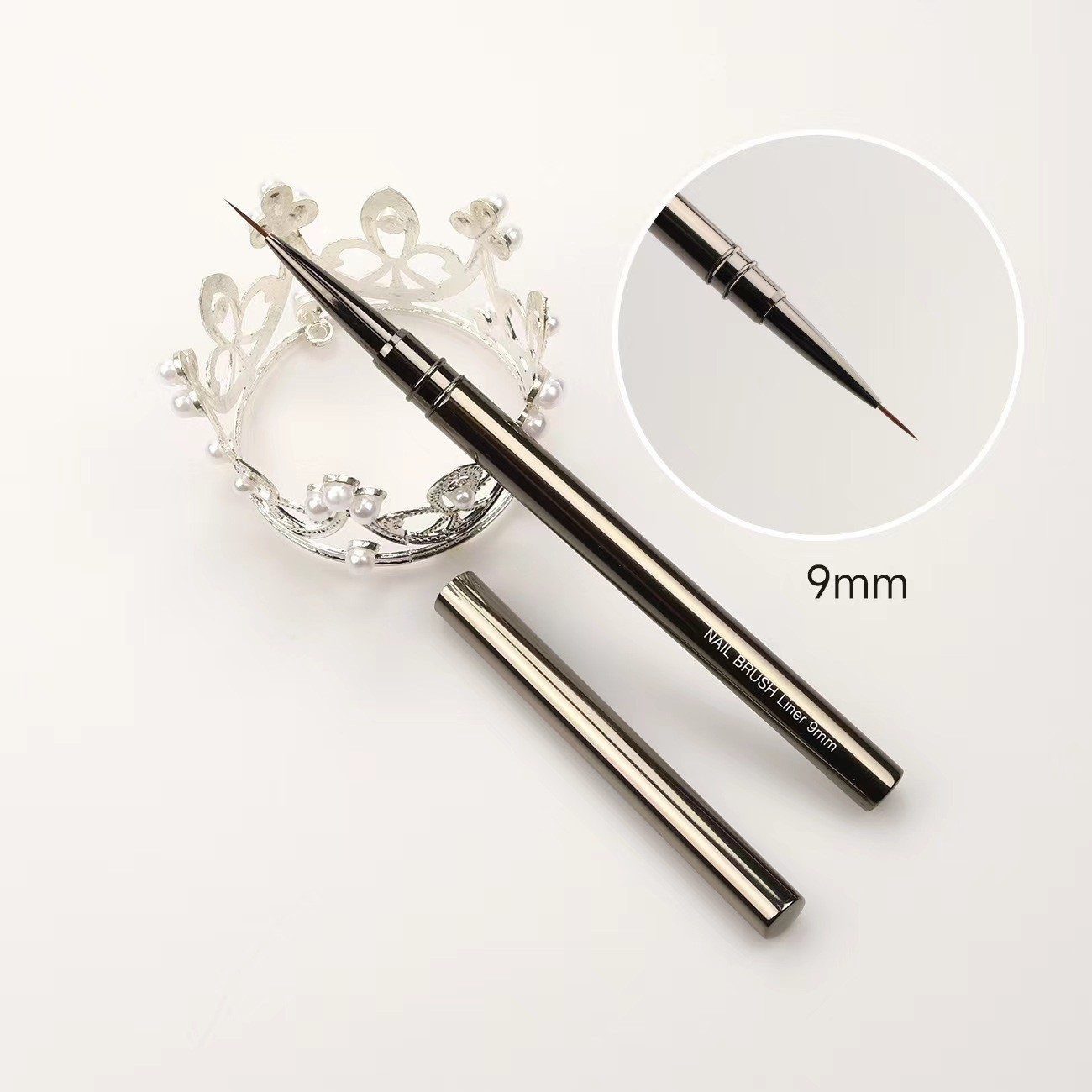 Pluma de uñas transfronteriza traje de pincel de dibujo varilla de metal con tapa pluma de dibujo ultrafino pluma de pintura suministro directo de fábrica al por mayor