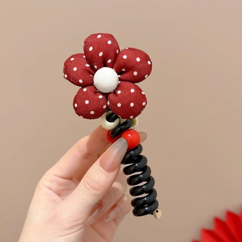 Flores para niños arco línea telefónica anillo de cabello cola de caballo burbuja trenzada cuerda de cabello artefacto para niñas atar cabello cuerda de cabello