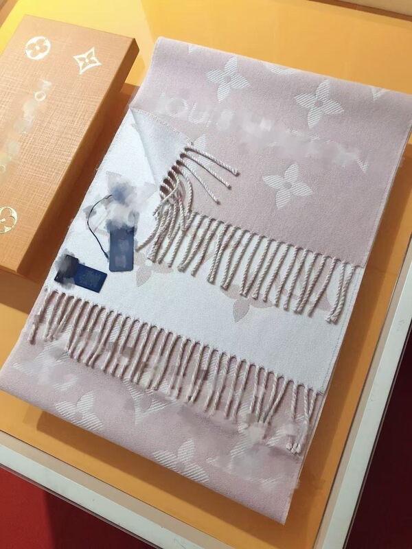 2025新女士L家老花字母秋冬披肩双面羊绒围巾跨境款节日围巾礼物|undefined
