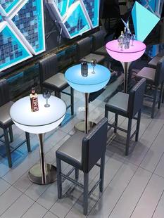 Round Ktv Bar High Table Led Light-Up Bar Table Tavern Table and Chair Combination Loose Table Creative Outdoor