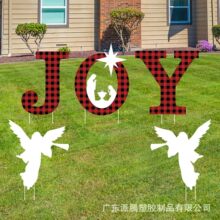 圣诞节天使庭外标志牌户外花园草坪天使喇叭标志地插牌防水装饰品