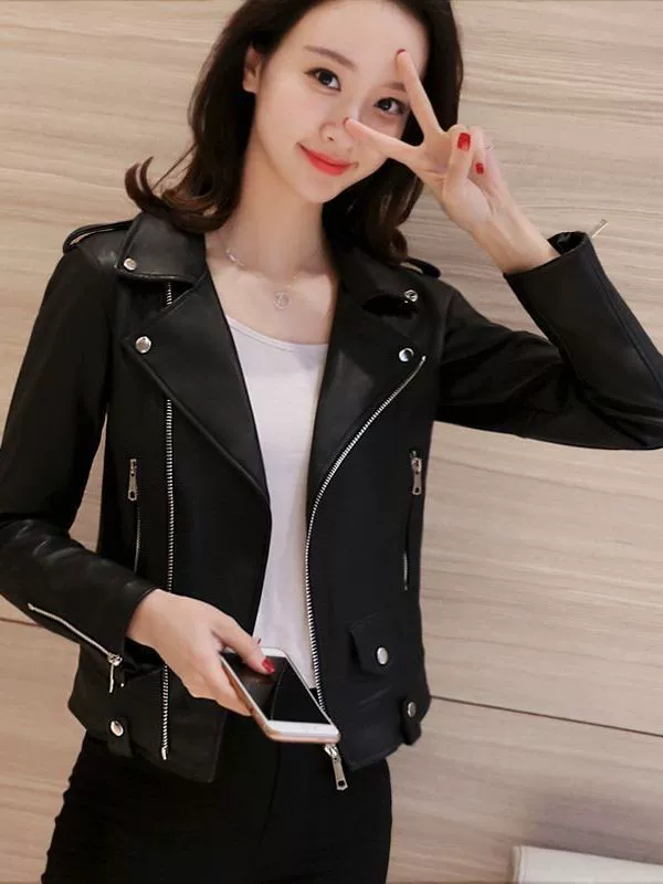 Short polyurethane autumn jacket, plus size, Korean style