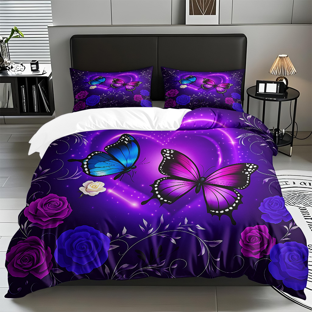 Su propia fábrica suministra directamente una variedad de colchas de impresión digital de mariposa. Comercio electrónico transfronterizo preferido para soportar el modo TEMU JIT.