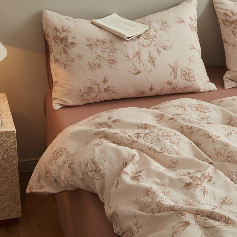 Todo el algodón otoño invierno doble hilo espesado cuatro piezas Xinjiang colcha de algodón de lana larga una cama de algodón puro cuatro piezas