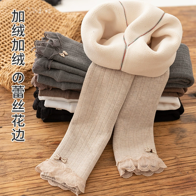 Теплые демисезонные л leggings, детские бархатные теплые брюки, для подростков
