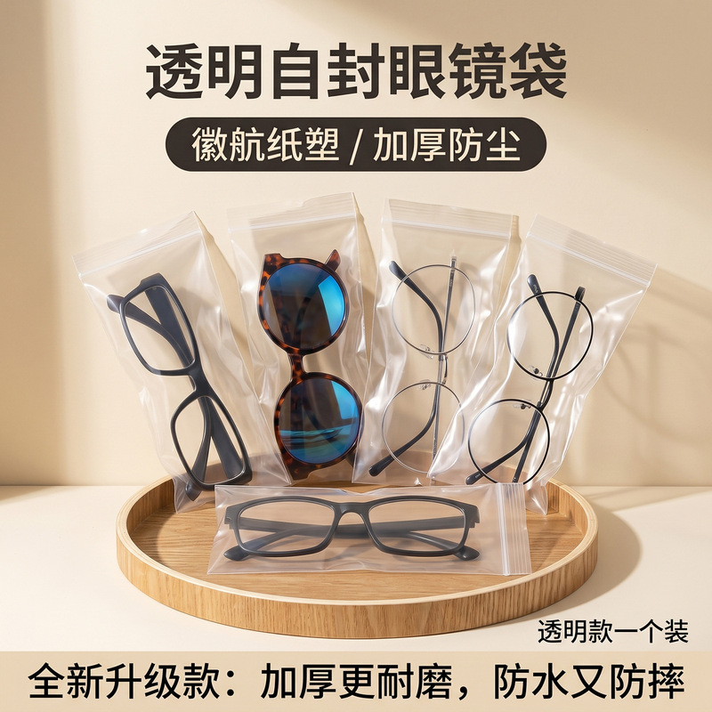 Disposable Glasses Bag, Transparent, Thickened, Dustproof, Waterproof, Portable Sunglasses Storage Bag, Plastic Packaging Bag Batch Disposable Glasses Bag, Transparent, Thickened, Dustproof, Waterproof, Portable Sunglasses Storage Bag, Plastic Packaging Bag Batch