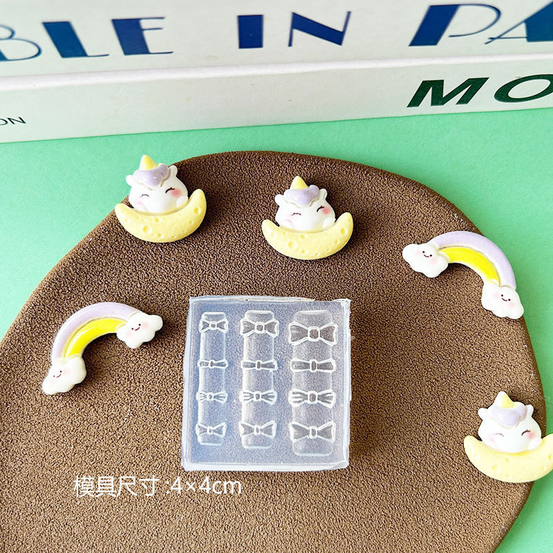 Molde de manicura amor arco en relieve flor ornamentos molde abrasivo alta permeabilidad estereoscópica DIY decoración molde de silicona