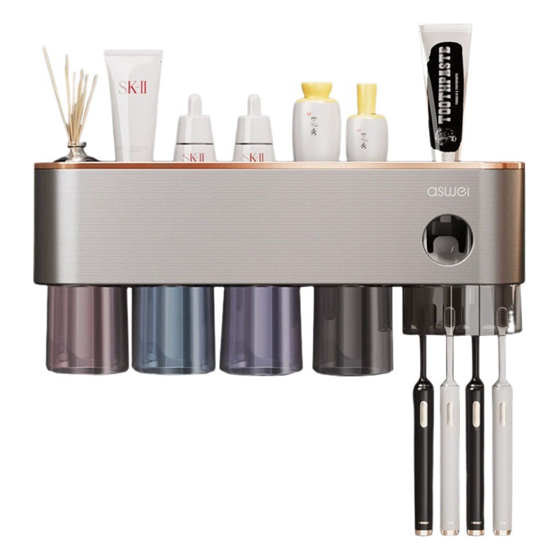 Rejilla para cepillos de dientes cepillo de dientes taza enjuague bucal eléctrico Copa cepillo de dientes montado en la pared sin ponche montado en la pared estante de la caja del cepillo de dientes