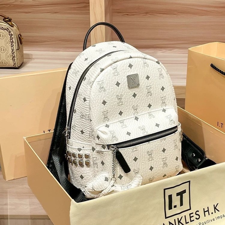 Cross-Border Real Picture With Label Genuine Leather C Backpack For Women M College Student Large Capacity Travel Bag_voghion.com