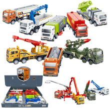 12只仿真惯性工程车706-58消防军事导弹挖机男孩汽车模型儿童玩具