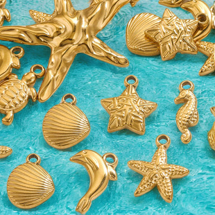 Stainless Steel Marine Series Pendant Jewelry Accessories Shell Conch Sea Star DIY Necklace Pendant Bracelet Factory