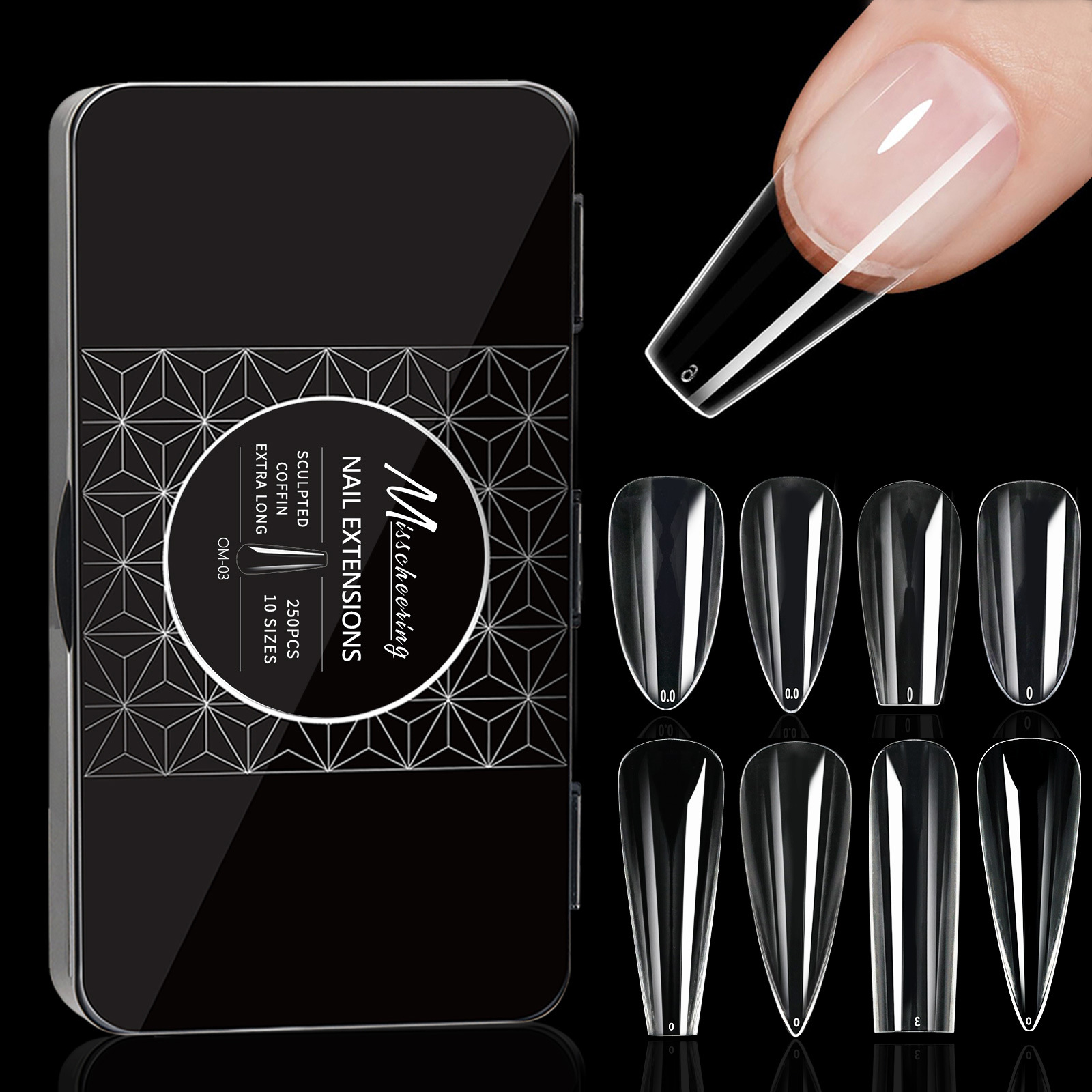 Simple Style Transparent Abs Nail Patches 1 Set display picture 1