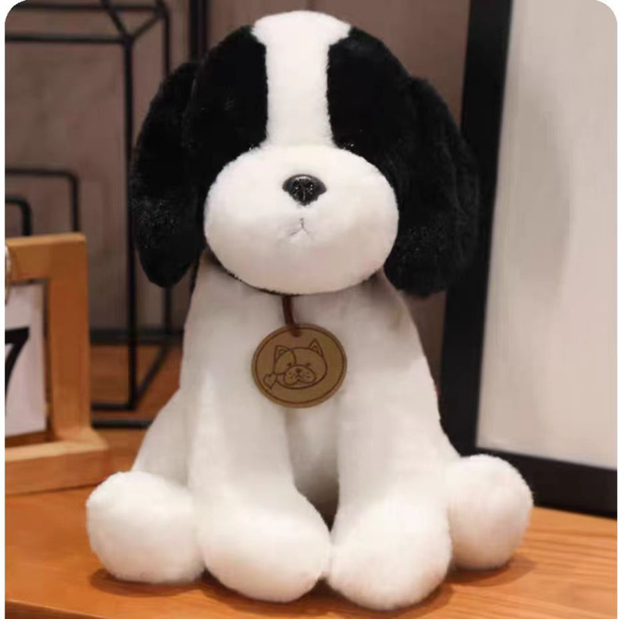 跨境坐版哈士奇牧羊犬雪纳瑞狗狗毛绒玩具带吊牌小狗公仔礼物批发