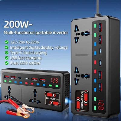 Car Inverter 12V24V to 220V Universal High-Power Mobile Phone Charger Power Converter Cigarette Lighter Socket