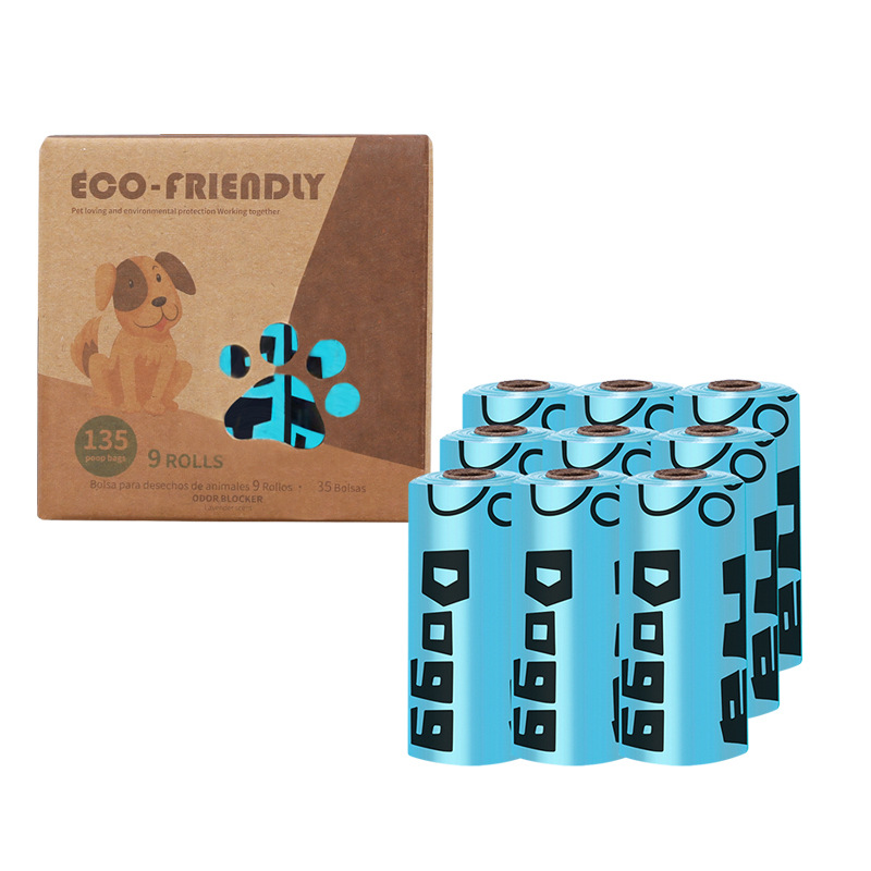Transfronterizo en stock al por mayor 1,5 Bolsa de basura para mascotas de seda en caja bolsa de caca EPI bolsa de caca degradable bolsa de caca