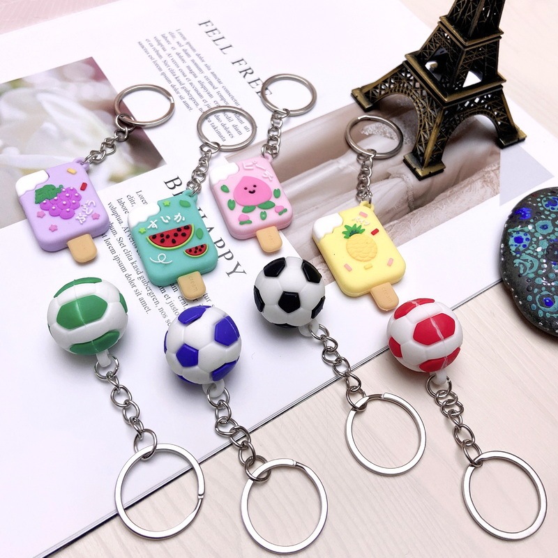 5041# soft rubber football-ice cream-ice cream keychain accessories student bag pendant small gift wholesale 5041# soft rubber football-ice cream-ice cream keychain accessories student bag pendant small gift wholesale
