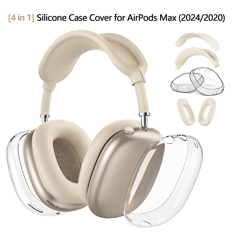 Suitable for Apple airpodsmax Protective Case airpodsmax Protective Case Silicone Ear Mask Head Beam Four-piece Set Suitable for Apple airpodsmax Protective Case airpodsmax Protective Case Silicone Ear Mask Head Beam Four-piece Set