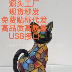 跨境新款狗系列树脂摆件 LED小夜灯艺术动物雕像创意家居桌面装饰