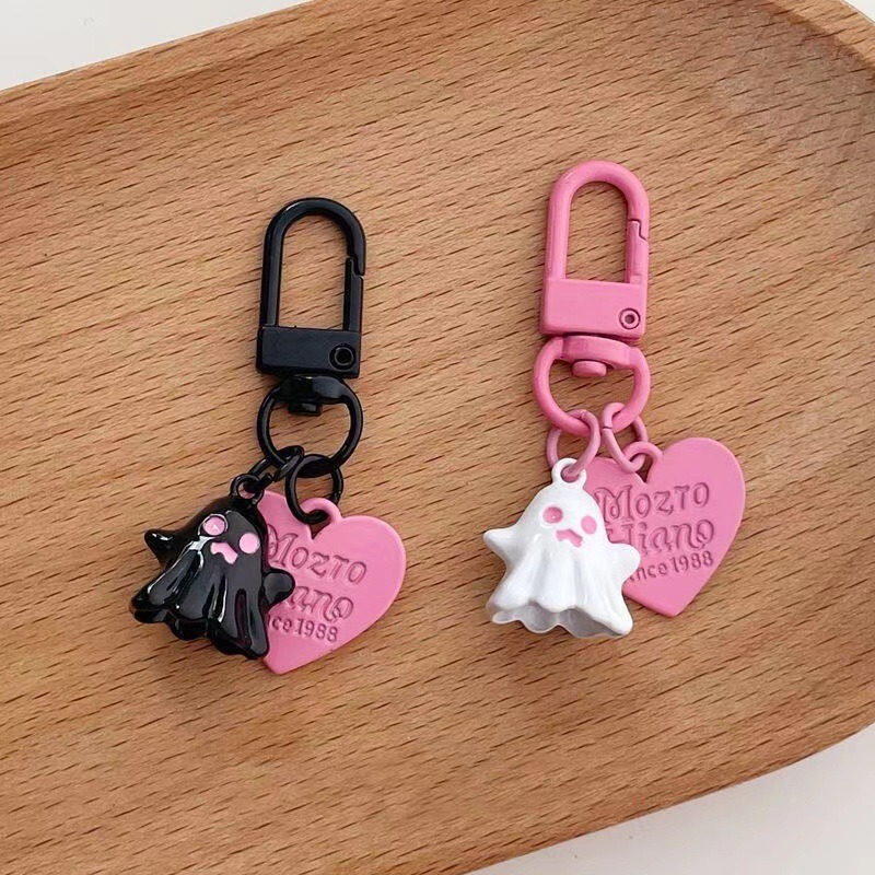Cute Personality Sweet Cool Little Ghost Ghost Love Hanging Pink Black Keychain Headset Pendant Accessories Cute Personality Sweet Cool Little Ghost Ghost Love Hanging Pink Black Keychain Headset Pendant Accessories
