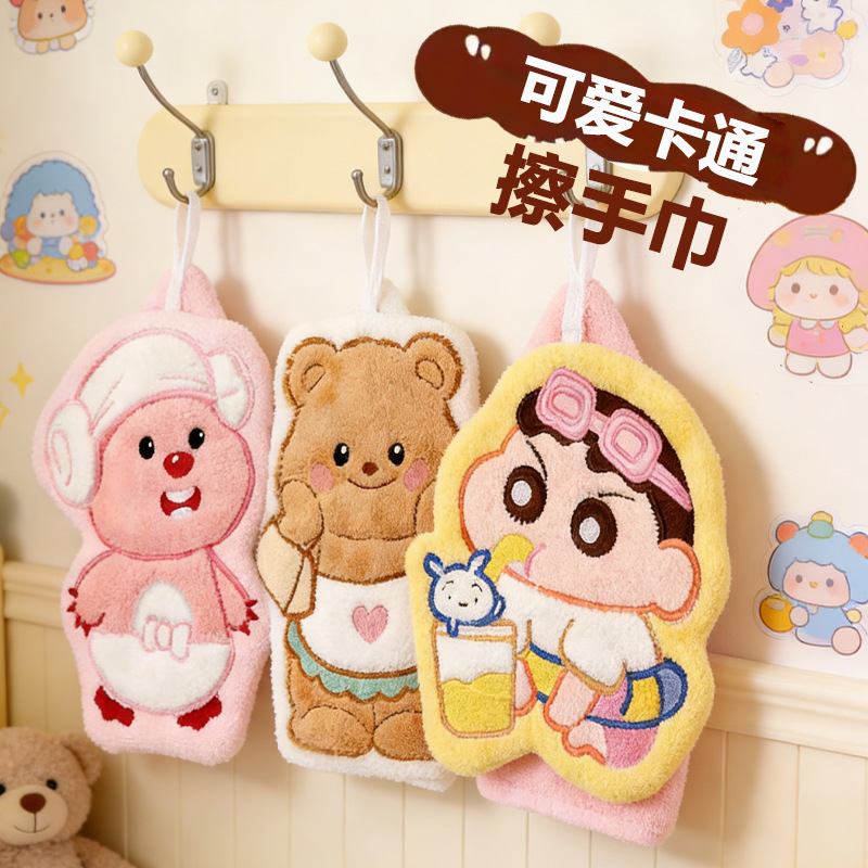 Cartoon Kitchen Hand Towel, Hanging Type, Cute Coral Fleece Towel, Thickened, Absorbent, Lint-Free Hand Towel Cartoon Kitchen Hand Towel, Hanging Type, Cute Coral Fleece Towel, Thickened, Absorbent, Lint-Free Hand Towel
