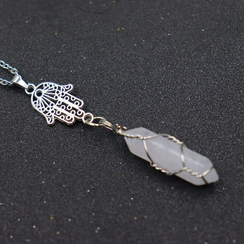 10g Weight Alloy, Natural Stone, Crystal Pendant Material Pendant Necklace Classification Alloy Chain Material cable chain Chain Type 1 Piece Quantity Holiday, Daily Occasion Alloy, natural stone, Crystal Material Sun, Moon, Tree Pattern Unisex Gender Polishing, Hollow Out Design Casual, Retro Style Casual Retro Sun Moon Tree Alloy Natural Stone Crystal Pendant Necklace In Bulk 12