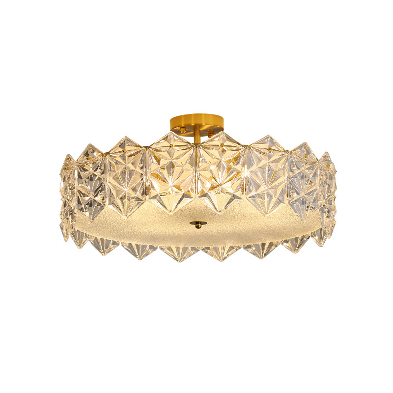 Luz de dormitorio lujosa luz de cristal de estilo francés lámpara de habitación moderna y simple comedor sala de estar dormitorio principal luz de techo 413L