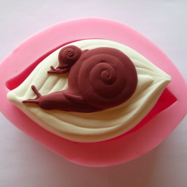 Caracol Madre y niño fondant cake herramienta de molienda en las hojas silicona líquida DIY molde para hornear jabón hecho a mano
