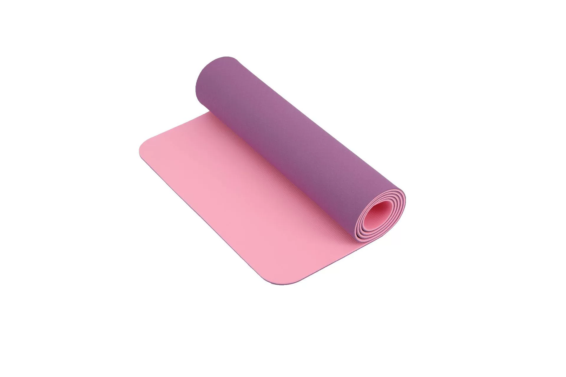 Коврик для йоги двухслойный TPE 130/150/183×61 см, 3/4/6 мм, двухцветный с ремнём и сумкой