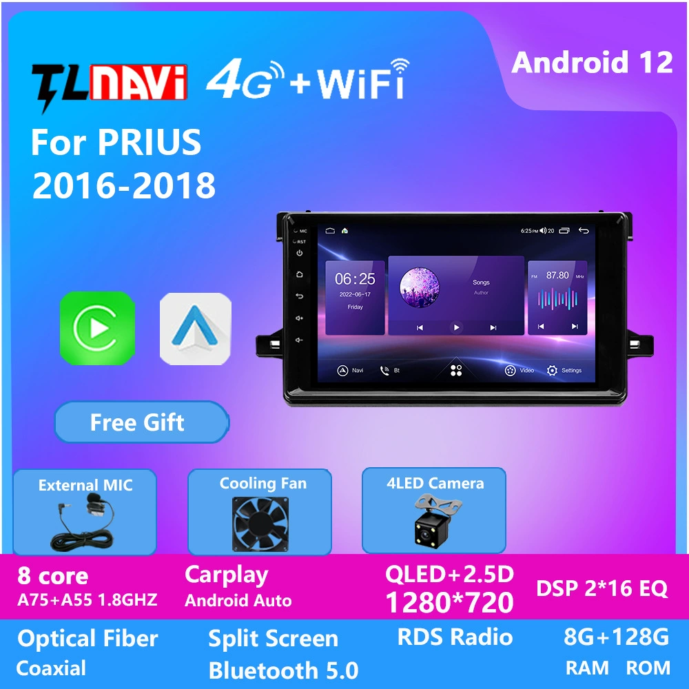 Подходит для Toyota Prius 2014--2019 автомобиль 4G полная сеть Android большой экран навигатор
