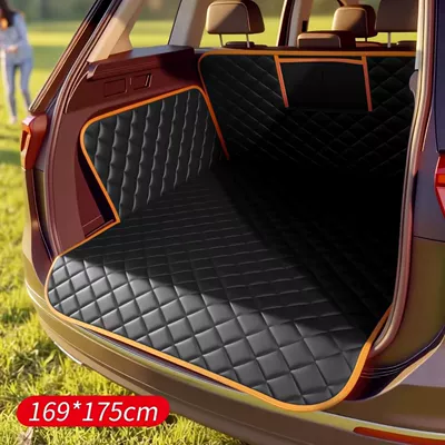 Car Pet Mat, Trunk Mat, New Waterproof and Dirt-Proof Multifunctional Pet Travel Protection Mat, Car Pet Mat (Trunk Mat) - orange-edging-169175cm