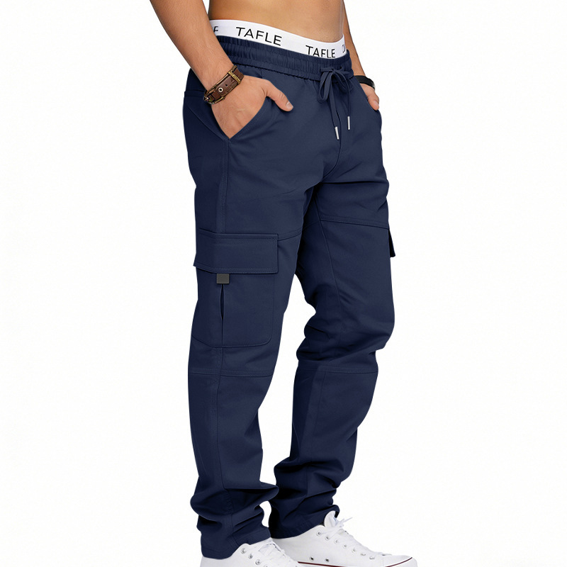Men's Clothing Men's Casual Trousers Loose Fit Multi Pocket Cargo Pants Patchwork Straight Leg For Formal & Casual_viptrois.com