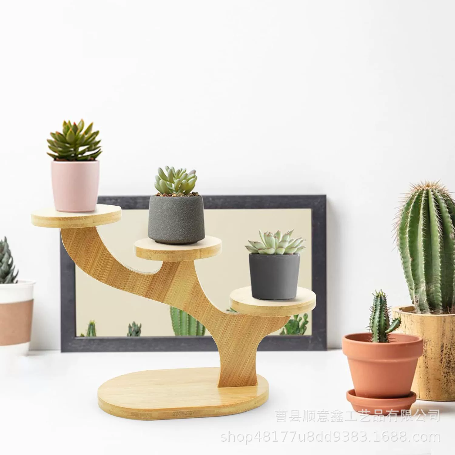 Оптовая продажа столешница балкон гостиная цветочная подставка для спальни деревянный новый мини-плавающий подоконник многослойный маленький зеленый лот мясистый подставка для цветов