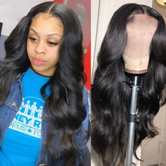 Factory-wholesale African wigs for women: long, wavy, natural-looking middle-parted styles with realistic European and American designs, perfect for export.